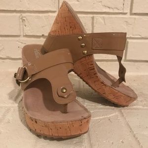 Antelope Slip on Thong Sandal Wedge-Size 38